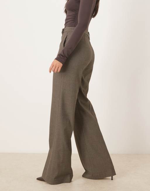 Mango - Elegante broek met riem in bruin, 3 van 5