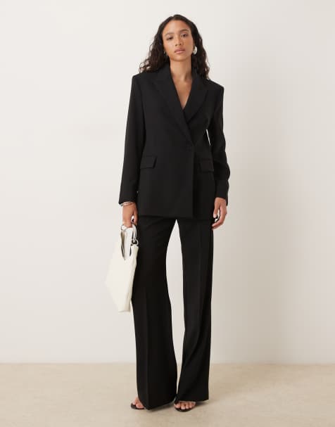 Mango - Elegante co-ord set met geplooide broek en blazer in zwart - view 1