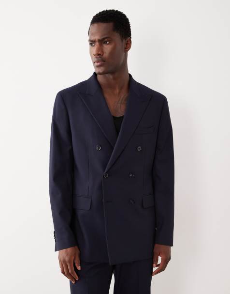 Mango - Elegante double breasted slim-fit blazer in marineblauw, deel van co-ord set - view 1