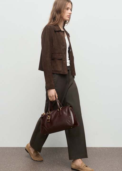 Mango – Elegante, gerade geschnittene Hose in Khaki mit Bundfalten, 2 von 5