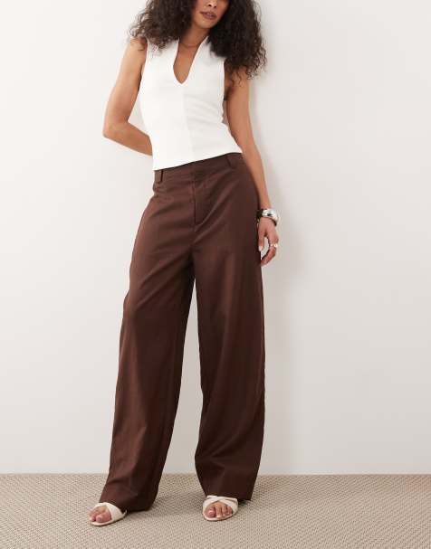 Mango – Elegante Hose aus Leinenmix in Hellbraun - view 1