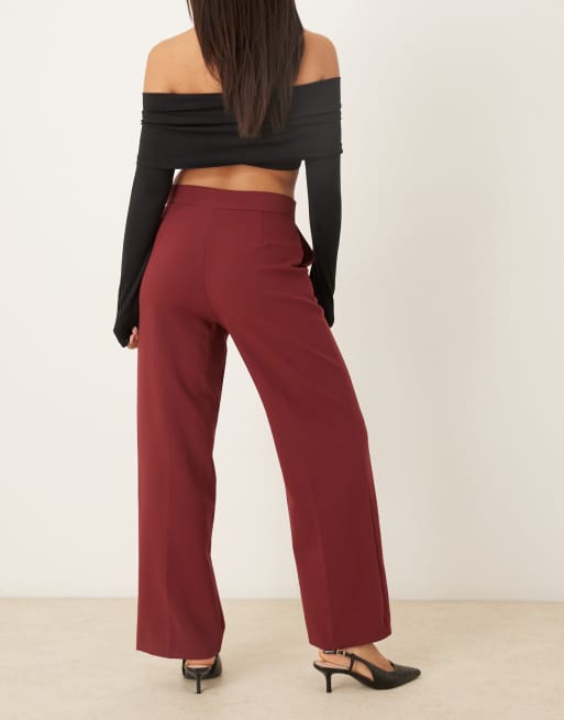 Mango – Elegante Hose in Burgunderrot mit geradem Schnitt, 3 von 5