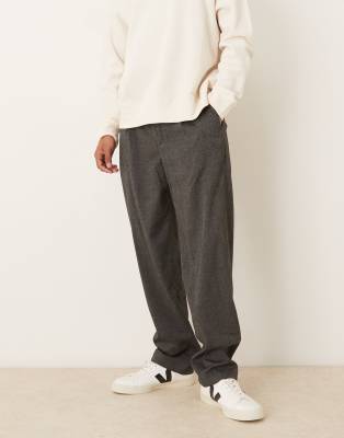 Elegante Hose in Grau mit Bundfalten vorne Grau 38