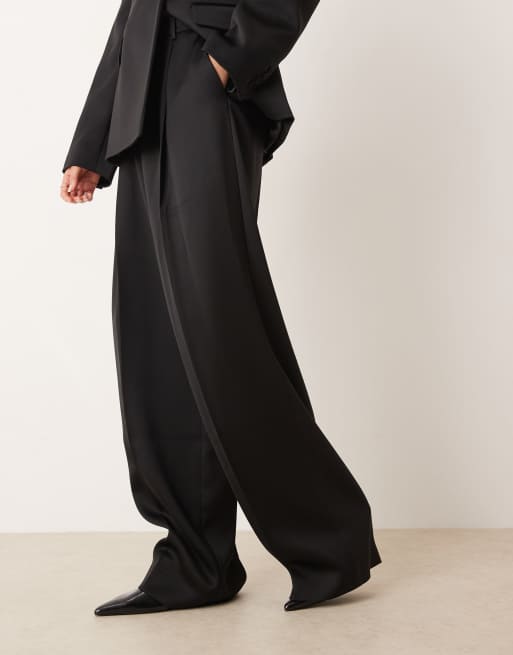 Mango – Elegante Hose in schwarzer Satinoptik, Kombiteil, 3 von 5