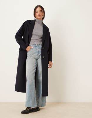 Mango - Elegante Jacke aus Wollmix in Marineblau