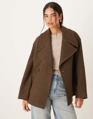 Mango - Elegante, kurze Jacke aus Wollmix in Khaki-Grün