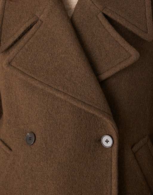 Mango – Elegante, kurze Jacke aus Wollmix in Khaki, 3 von 4