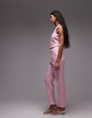 Mango - Elegante Leinenhose in Rosa, Kombiteil