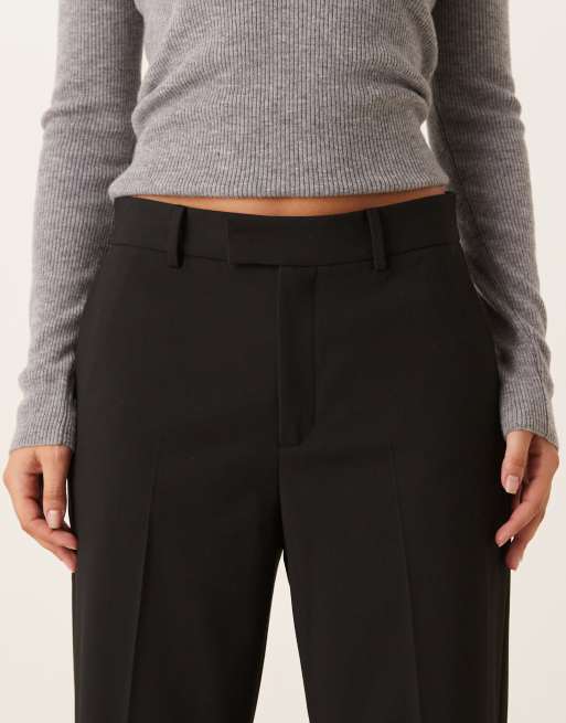 Mango - Elegante rechte broek met plooi aan de voorkant in zwart, 3 van 5
