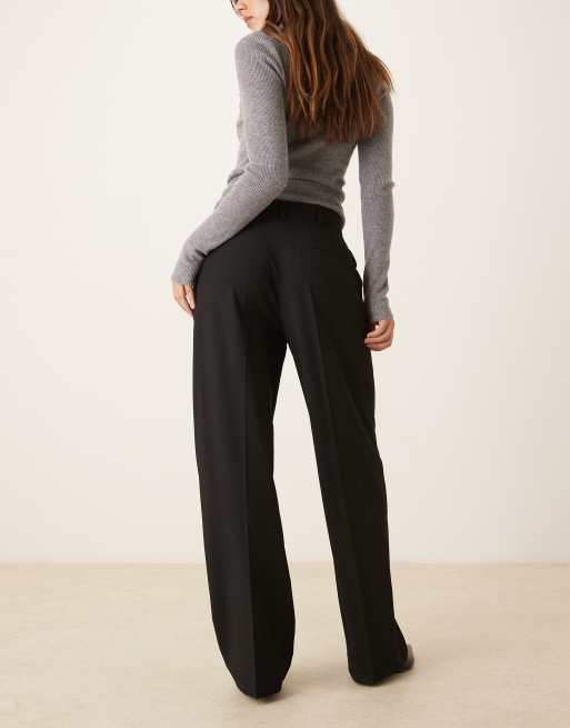 Mango - Elegante rechte broek met plooi aan de voorkant in zwart, 4 van 5