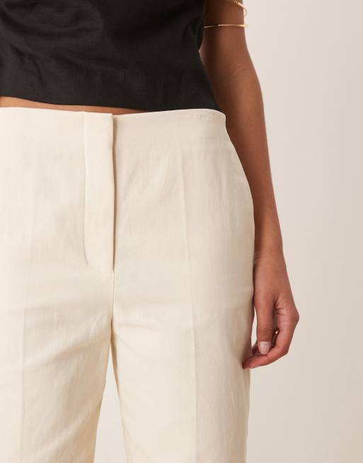Mango - Elegante short van linnenmix in ecru, 5 van 5