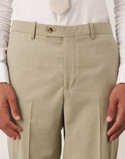 Mango - Elegante slim-fit broek van co-ord set in zacht groen, 4 van 5