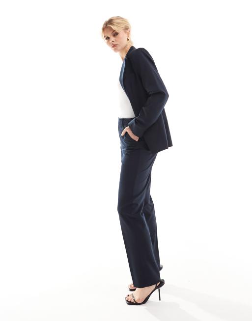 Mango – Elegante Zigarettenhose in Marineblau