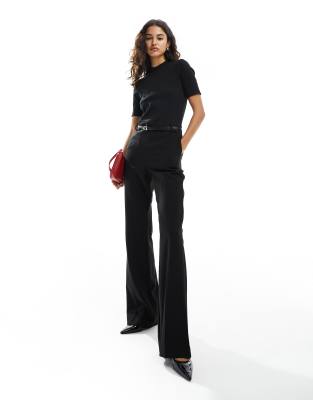 Mango - Eleganter Jumpsuit in Schwarz mit Jersey-Oberteil