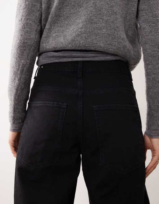 Mango - Elina - Jeans dritti in 100% cotone neri con decorazioni, 5 di 5