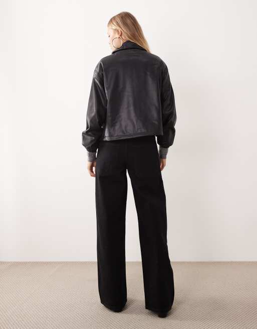 Mango – Elina – Svarta jeans med raka ben och utsmyckning i 100% bomull, 3 av 5
