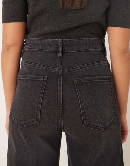 Mango – Elise – Grå jeans med veck framtill och vida ben av bomullsmix , 4 av 5