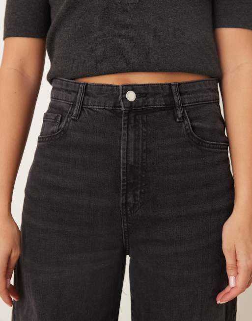 Mango - Elise - Jean ample en coton mélangé avec pli marqué à l'avant - Gris , 5 de 5