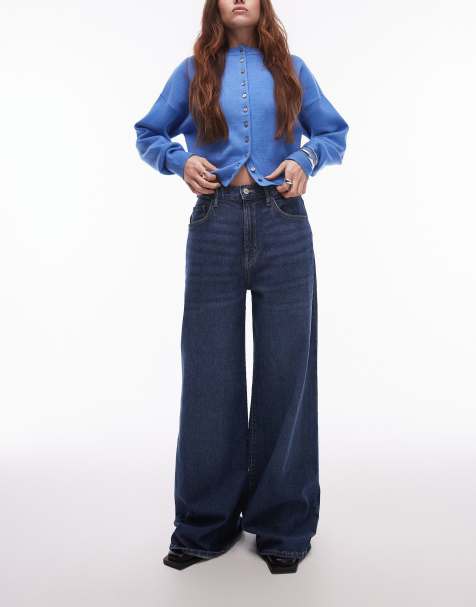 Mango - Elise - Jeans met lange pasvorm en wijde pijpen in middenblauw - view 1