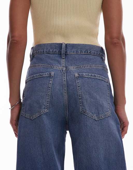 Mango – Elise – Mellanblå, långa jeans med vida ben, 4 av 5