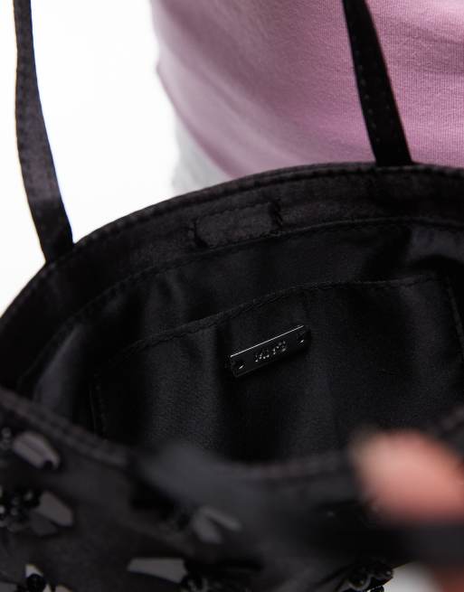 Mango embelished floral detail bag in black