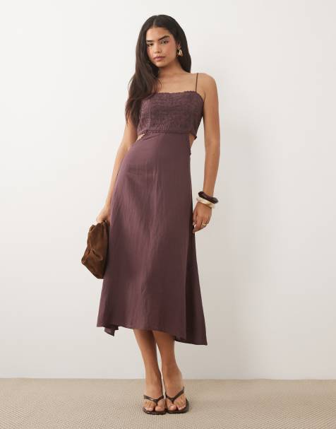 asos purple wedding guest dress ASOS Design - Ruffle Long Sleeve Maxi Dress - Women - Polyester - 14 US