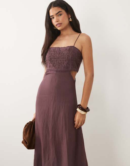 mango purple dress - Draped with Flower Detail out detail MANGO Ruffled Detail Dress |