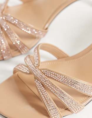 Mango Embellished Kitten Heel Sandals In Multi