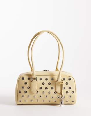 Mango Embellished Micro Bag With Key Charm Detail In Yellow