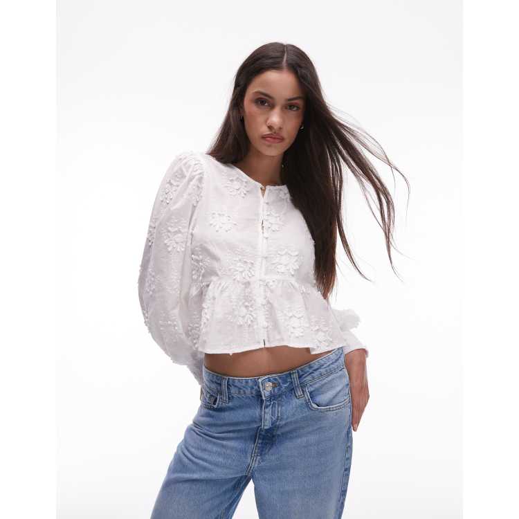 UND WAIST BLOUSING BLOUSE ホワイト Dunst - Silky Belted Blouse in White – Stoy