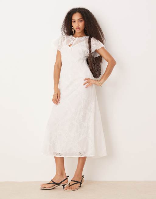 sachin and babi light blue dress Mesh Embroidered Dress