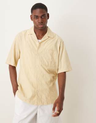 embroidery detail shirt in butter yellow