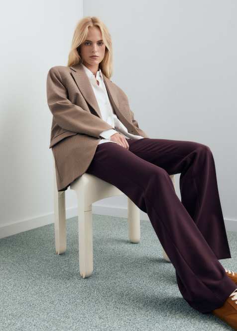 Mango Emma tailored trouser co-ord in berry - view 1