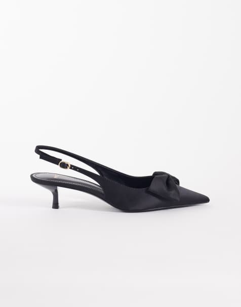 Mango - Escarpins à petit talon et détail nœud - Noir - view 1