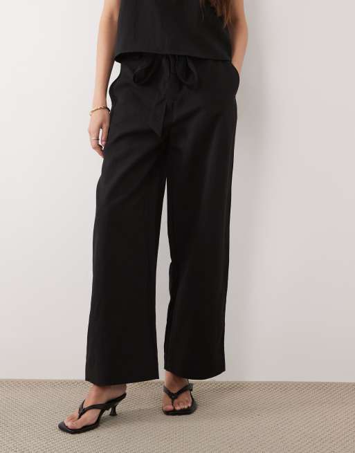 Mango - Espresso - Pantaloni bombati neri allacciati in vita in coordinato, 3 di 5