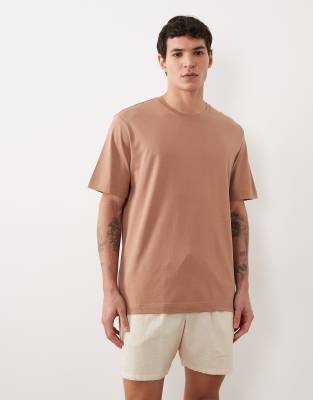 Mango Essentials 100% Cotton Regular Fit T-shirt In Orange