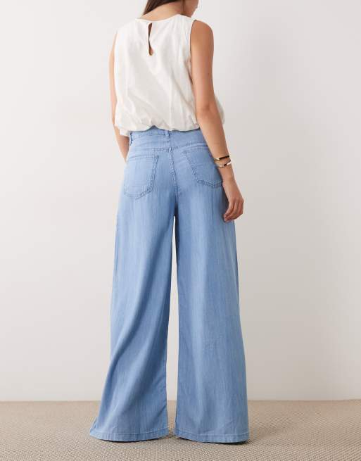 Mango - Eva - Denim jeans met halfhoge taille en rechte pijpen in lichtblauw, deel van co-ord set, 2 van 5
