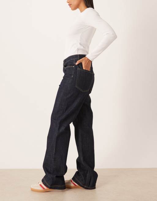 Mango – Evan – Gerade Jeans aus 100% Baumwolle in Indigo mit Kontrastnähten, 3 von 5