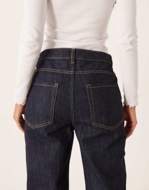 Mango – Evan – Gerade Jeans aus 100% Baumwolle in Indigo mit Kontrastnähten, 4 von 5