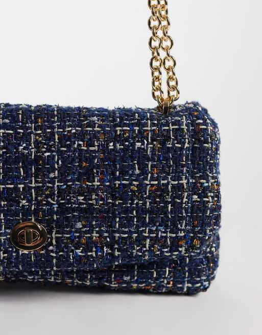 Mango fabric cross body bag in navy, 3 of 4