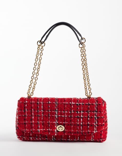Mango fabric cross body bag in red - view 1