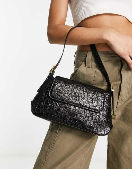 faux croc crossbody bag