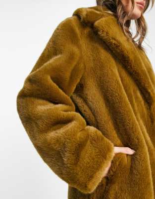 Mango blue 2024 faux fur coat