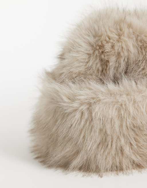 Mango faux fur hat in cream, 2 of 3