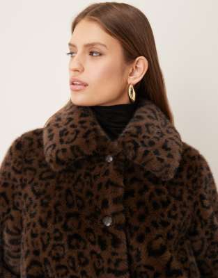 Mango Faux Fur Jacket In Multi