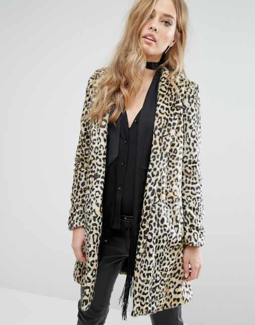 Asos leopard sales print coat