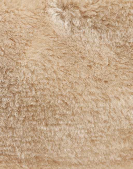 Mango faux fur small handbag in beige, 2 of 4