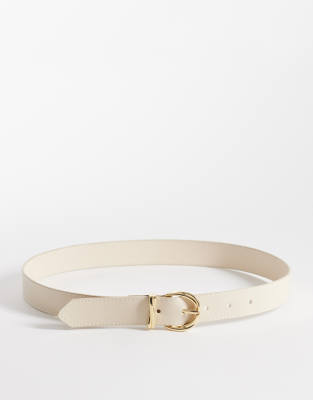 Mango Faux Leather Belt In Neutral