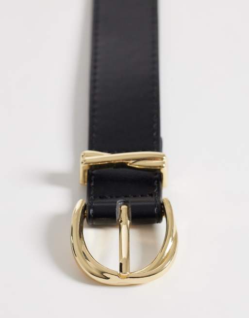 Mango faux leather belt in black, 2 of 3