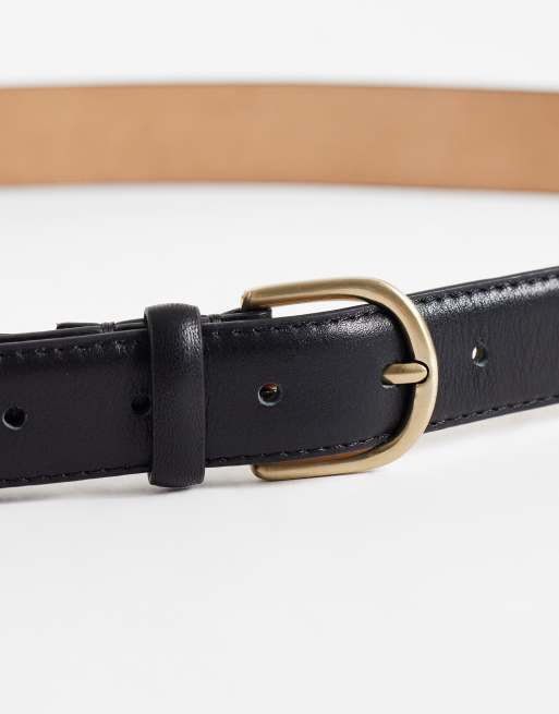 Mango faux leather belt in black, 2 of 3